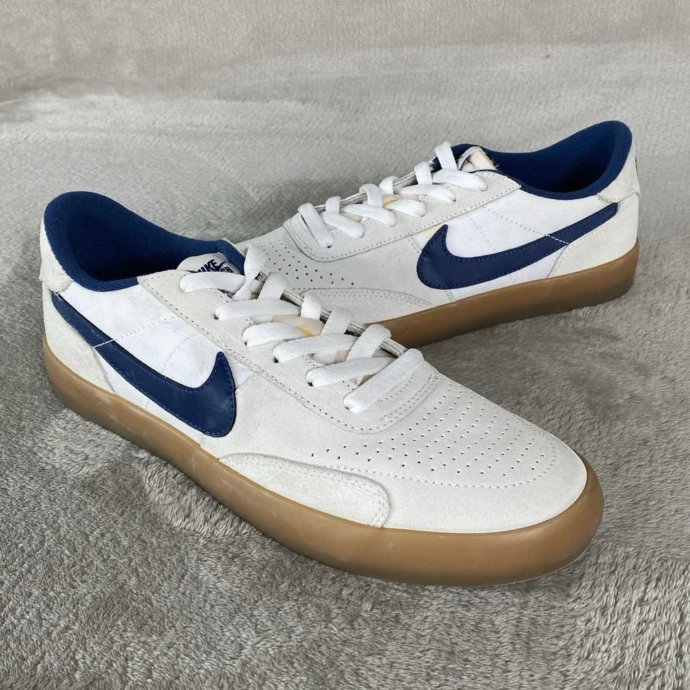 Nike SB Heritage Mens Size 8.5 ~ 9 White Blue Skate Shoes Suede *MISMATCH* NEW